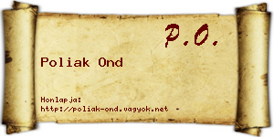Poliak Ond névjegykártya